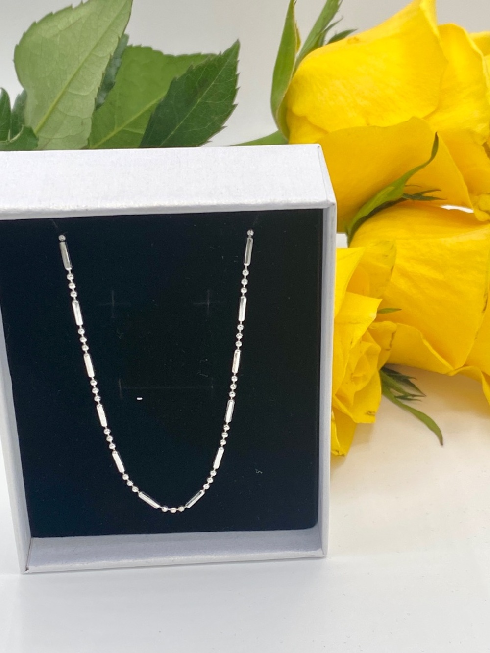 Vintage 925 Minimalis Sterling Silver Satellite Bead Chain Necklace Dainty Layer